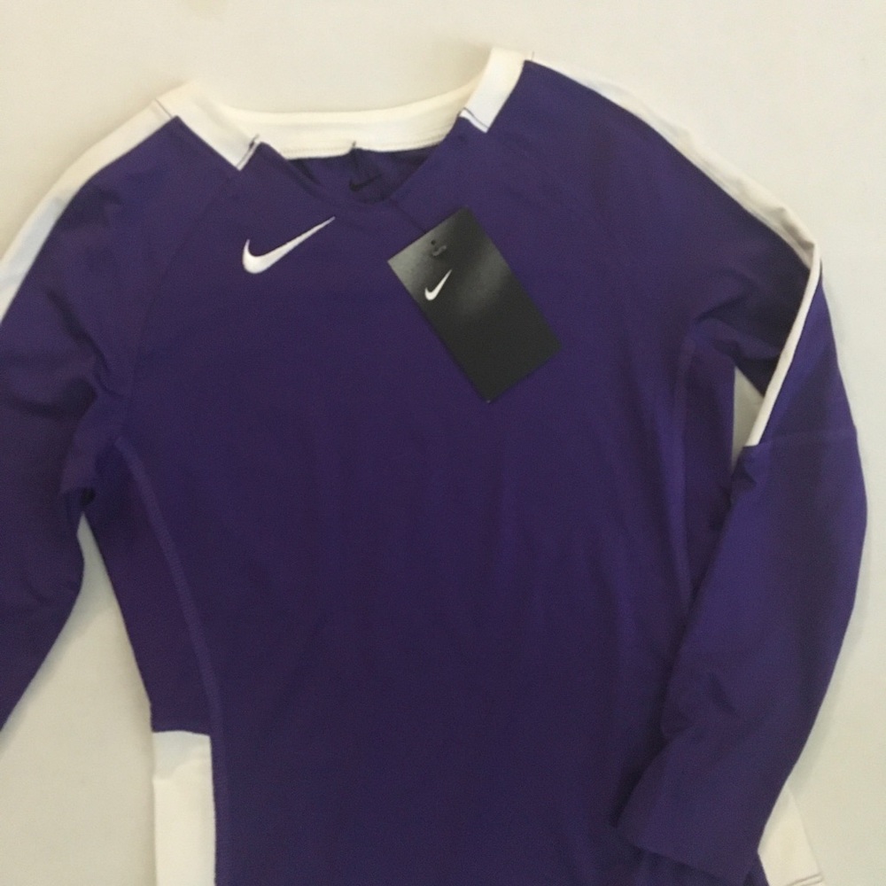 Nike Purple Long-Sleeve Athletic Tee with White Trim